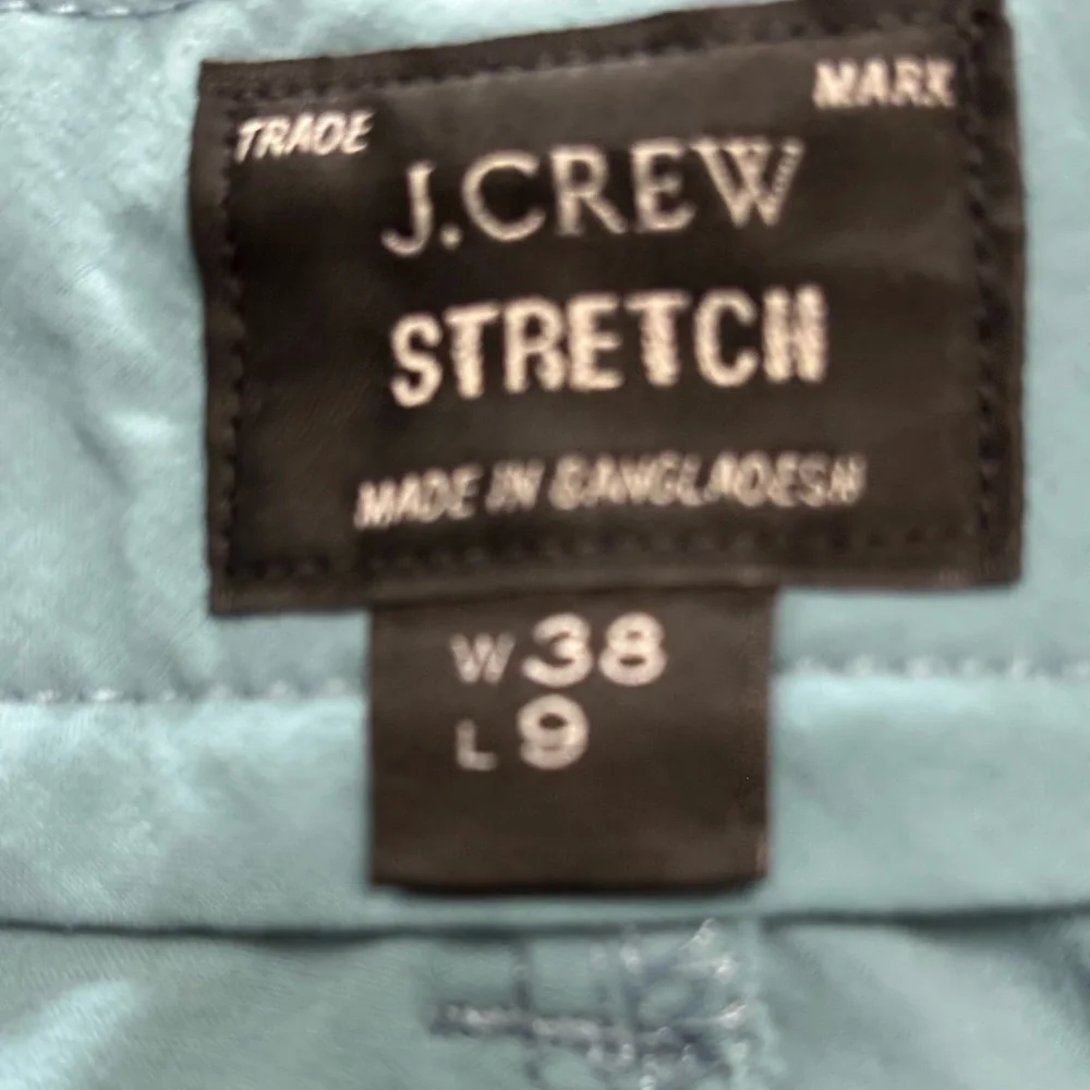 J. Crew‎ Men’s Tech Chino Shorts Bundle  SZ 34  Blue green Flat Front 9” stretch